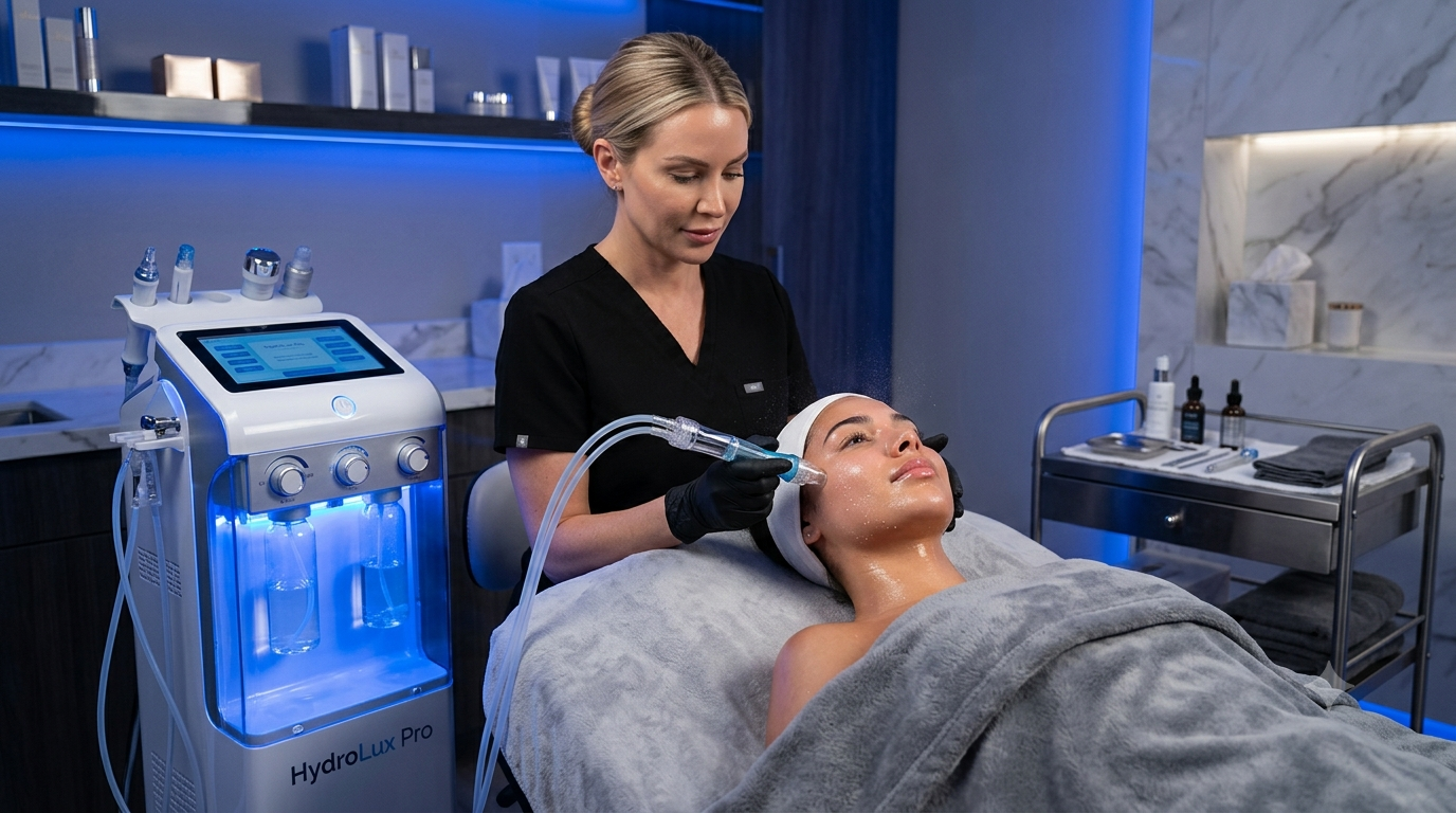 Luxury anti-aging facial treatment with professional skincare specialist